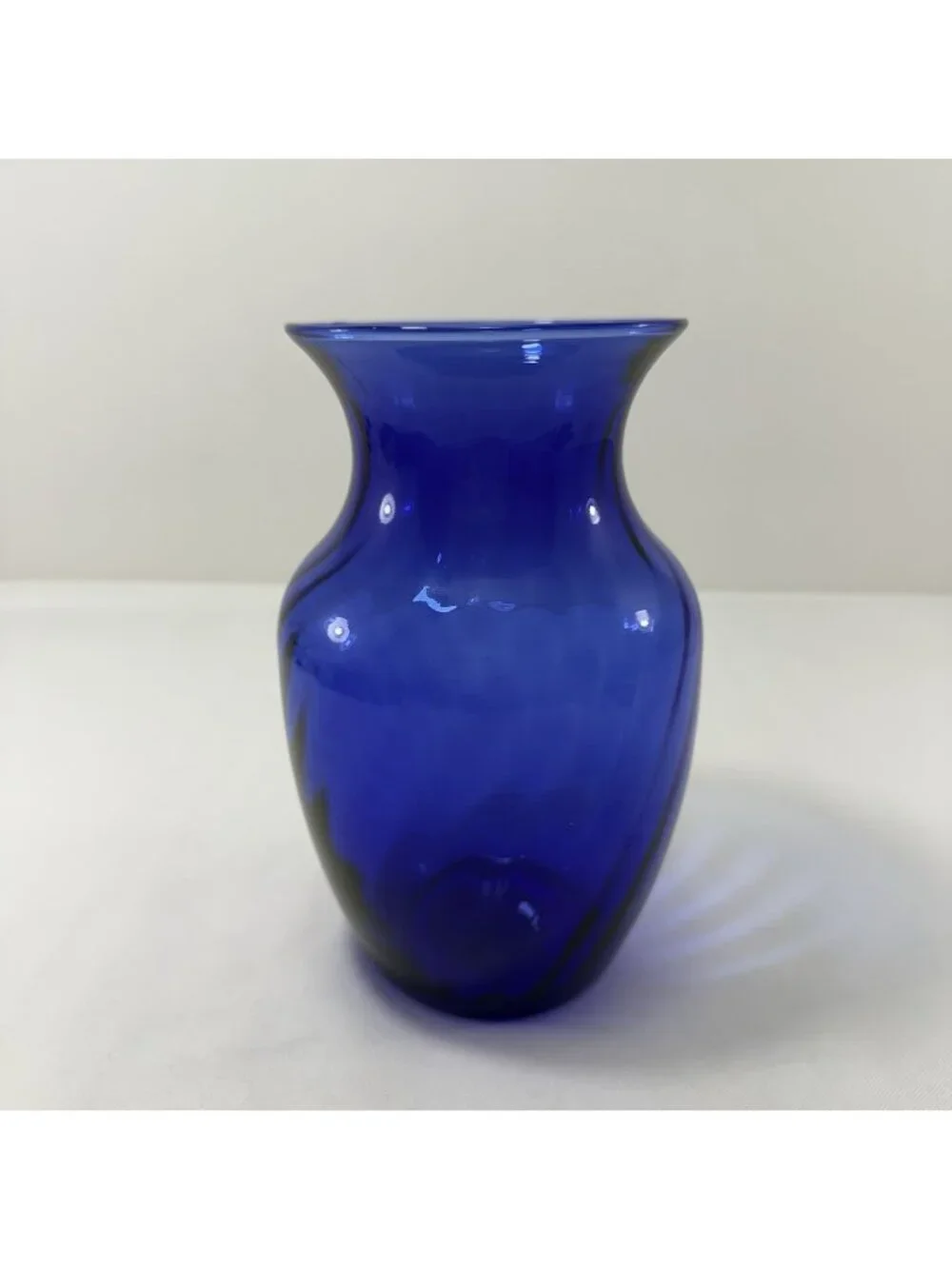 Vintage Indiana Glass Illusions Cobalt Vase 8” #1282 Blue Swirl Tall Large USA